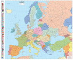 Planisfero 112-Europa carta murale politica cm 120x100
